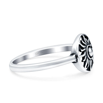 Sun Oxidized Band Solid 925 Sterling Silver Thumb Ring (8mm)